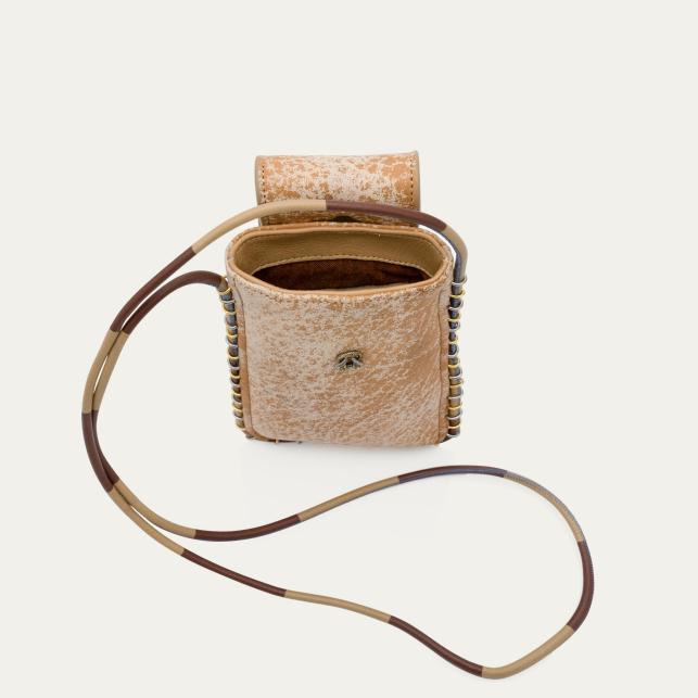 Claris Virot Etui à Lunettes Emile Cuir Sable Blanc