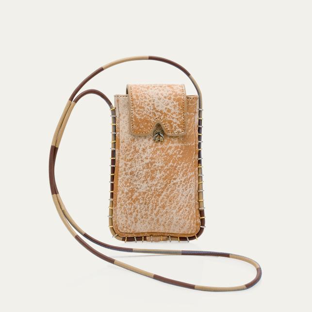 claris virot Etui à lunettes Emile Cuir Sable Blanc