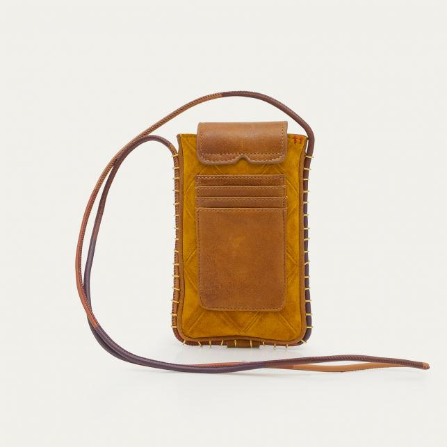 Claris Virot Etui à Lunettes Emile Cuivre Ambre Cloutée