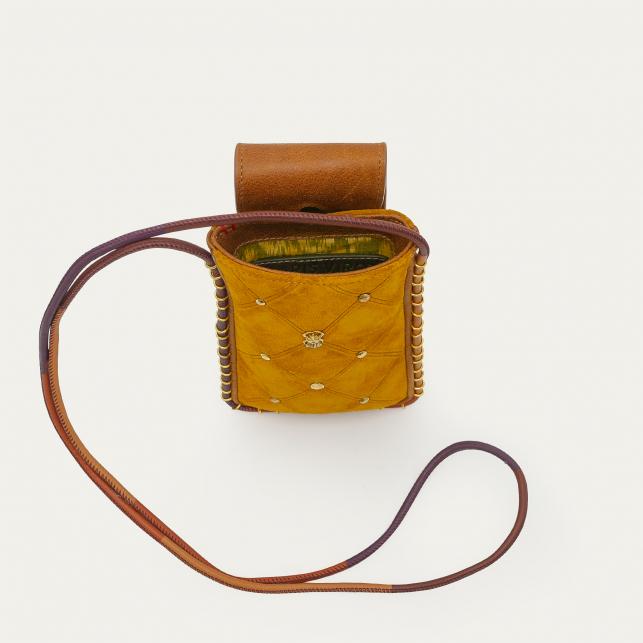 Claris Virot Etui à Lunettes Emile Cuivre Ambre Cloutée