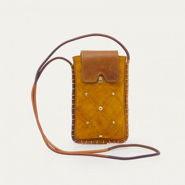 claris virot Etui à lunettes Emile Cuivre Ambre Cloutée