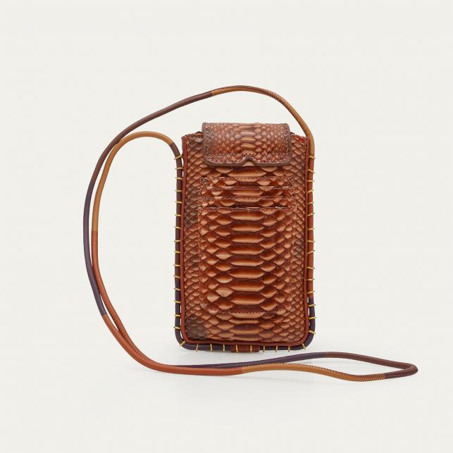 Claris Virot Etui à Lunettes Emile Python Cuivre Lavé