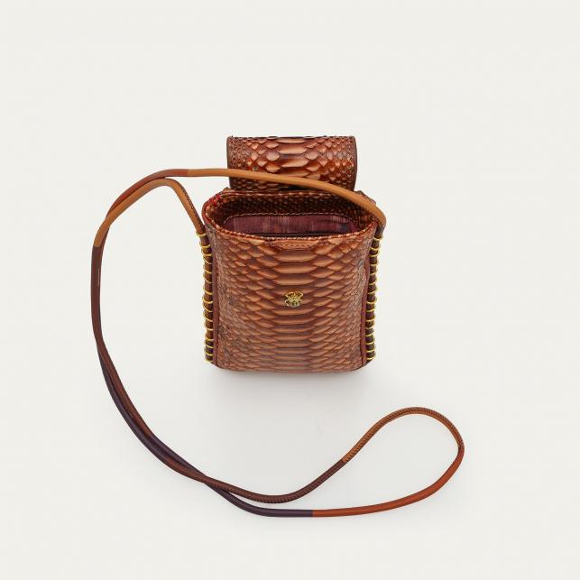 Claris Virot Etui à Lunettes Emile Python Cuivre Lavé