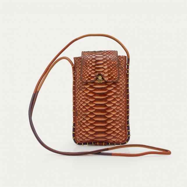 Claris Virot Etui à Lunettes Emile Python Cuivre Lavé