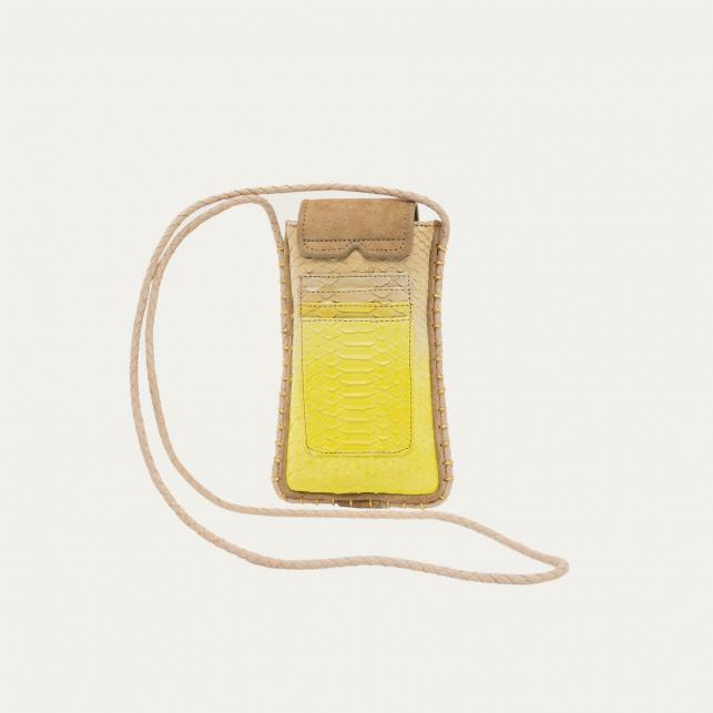 Claris Virot Etui à Lunettes Emile Python Jaune Mais