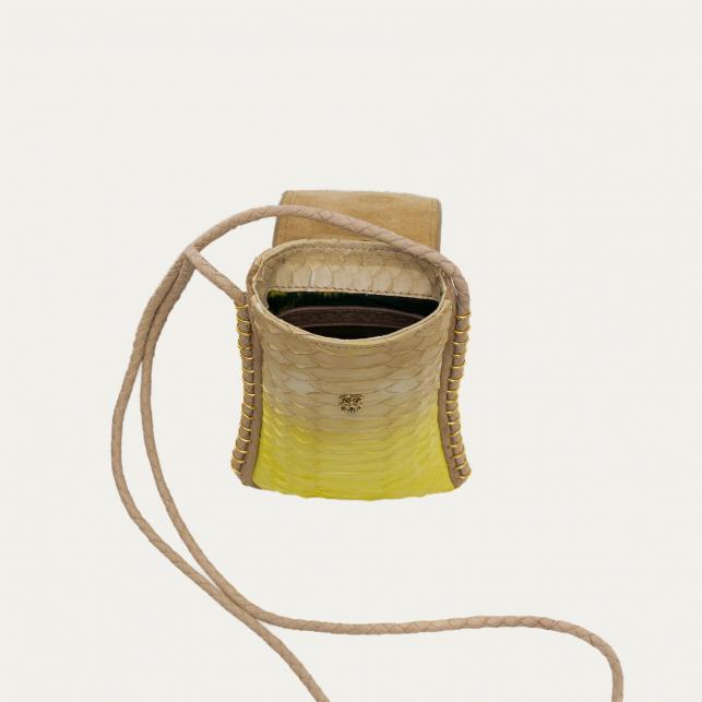 Claris Virot Etui à Lunettes Emile Python Jaune Mais