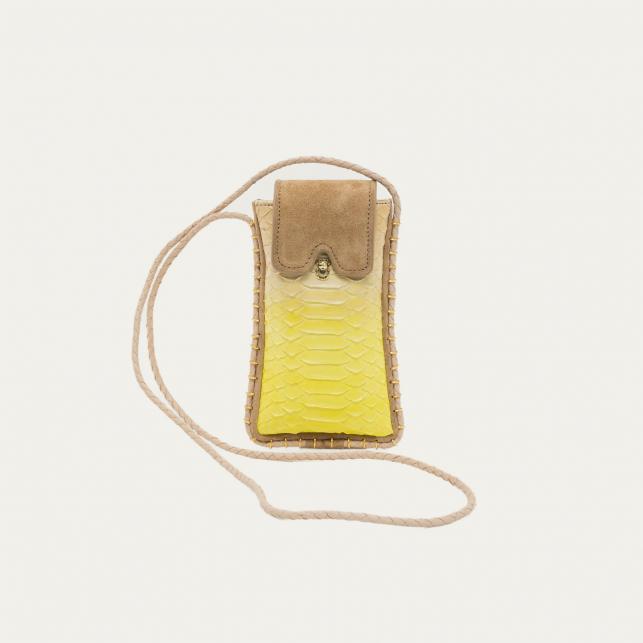 claris virot Etui à lunettes Emile Python Jaune Mais