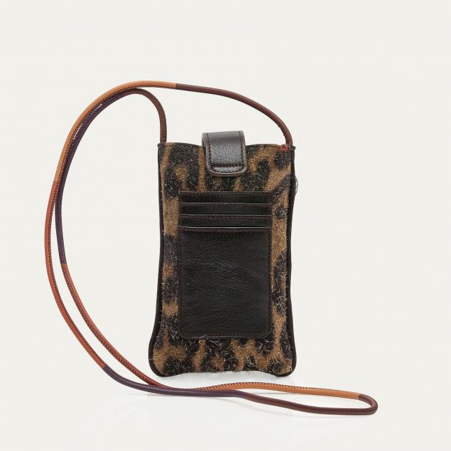 Claris Virot Etui à Telephone Cuir Double Marcus Léo Vintage