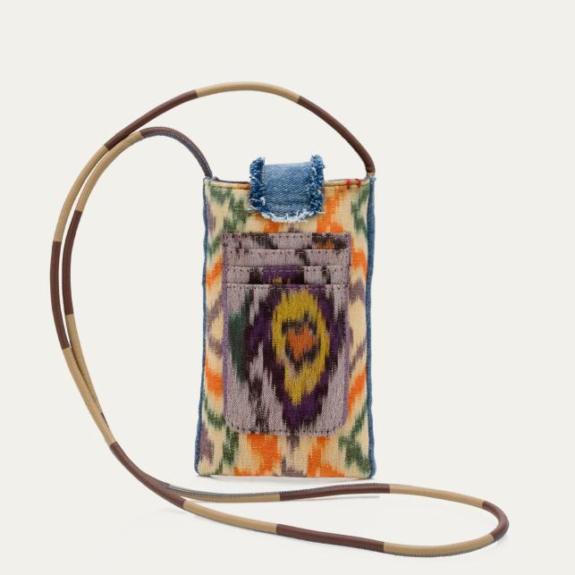 Claris Virot Etui à Telephone Double Marcus Patchwork De Tissus Lasso