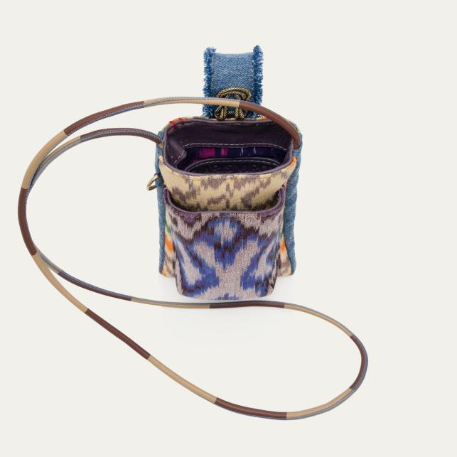 Claris Virot Etui à Telephone Double Marcus Patchwork De Tissus Lasso