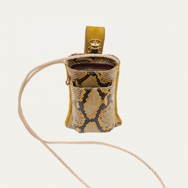 Claris Virot Etui à Telephone Double Marcus Python Desert