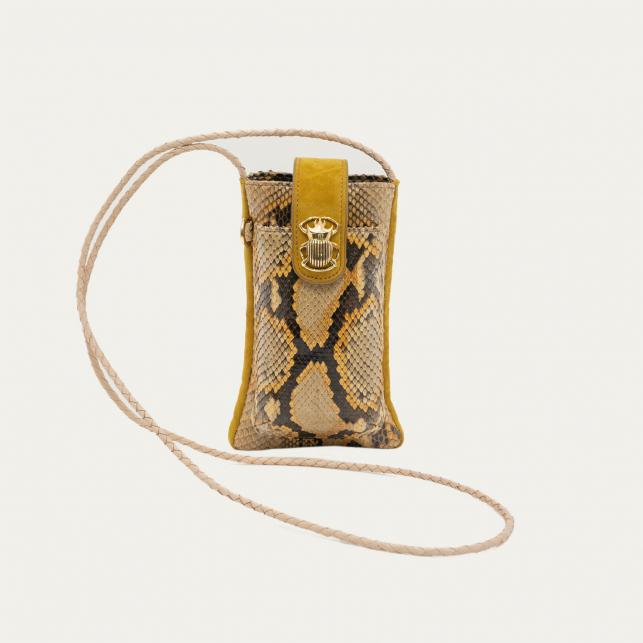 Claris Virot Etui à Telephone Double Marcus Python Desert
