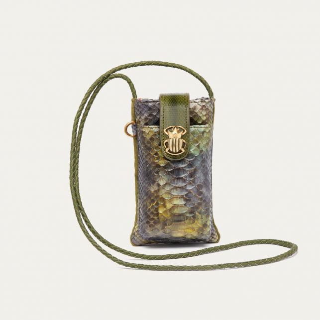 claris virot Etui à Telephone Python Double Marcus Vallée Verte