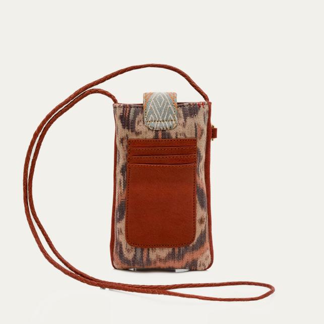 Claris Virot Etui à Telephone Python Double Marcus Vert Bronze
