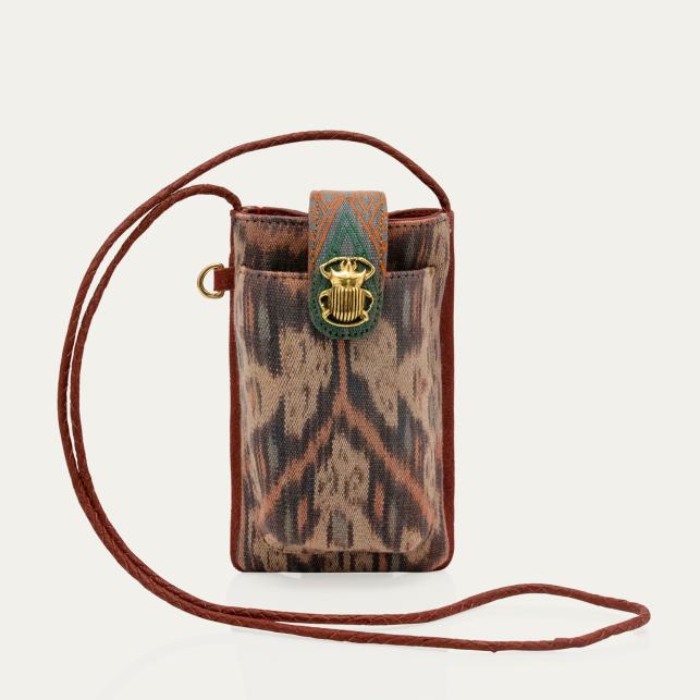 claris virot Etui à Telephone Python Double Marcus Vert Bronze