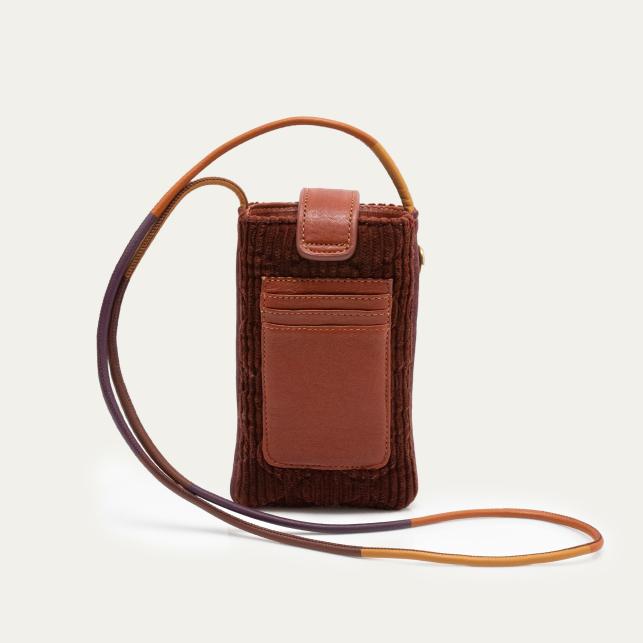 Claris Virot Etui A Telephone Tissu Double Marcus Brique Matelassée