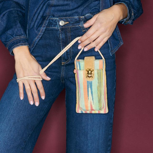 Claris Virot Etui à Telephone Veau Velours Double Marcus Atzec