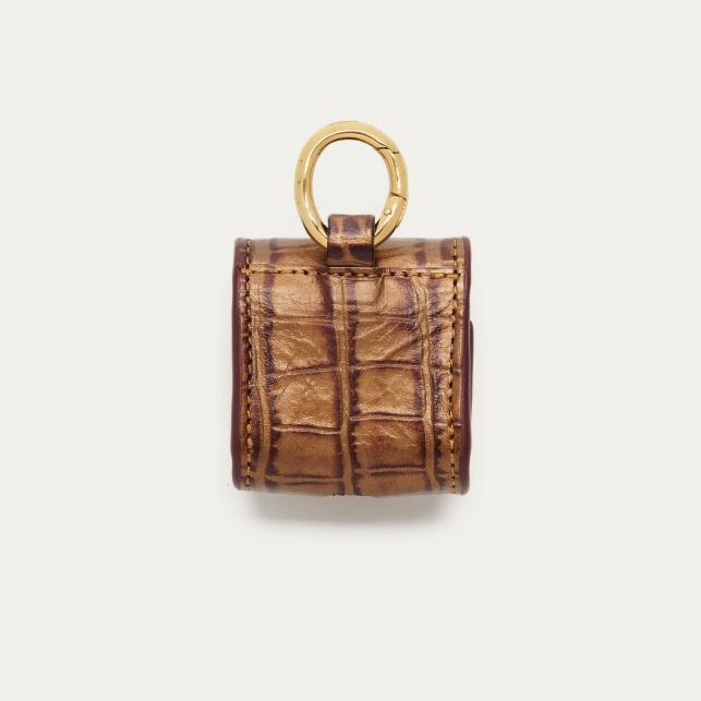 Claris Virot Etui Airpod Jamie Cuir Embossé Croco Ecorce
