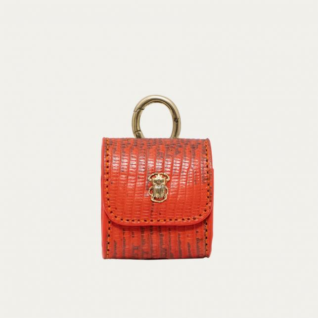 Claris Virot Etui Airpod Jamie Lézard Orange Goyave