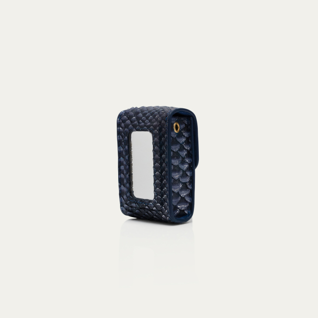 Claris Virot Etui Rouge à Lèvres Dita Python Bleu Glacier - Claris Virot