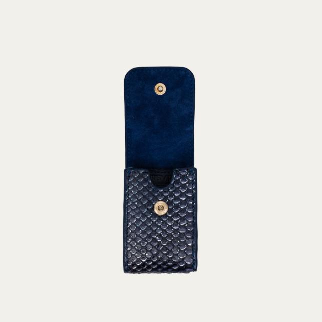 Claris Virot Etui Rouge à Lèvres Dita Python Bleu Glacier - Claris Virot