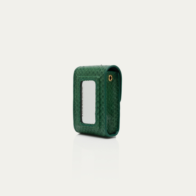 Claris Virot Etui Rouge à Lèvres Dita Python Vert Pelouse - Claris Virot