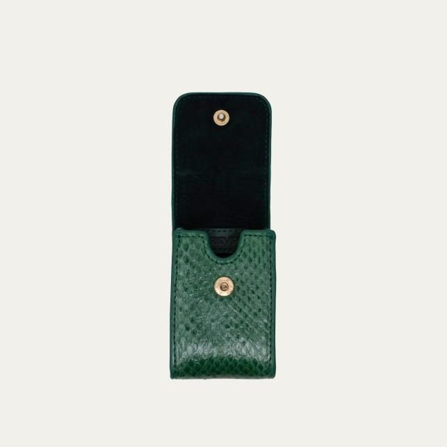 Claris Virot Etui Rouge à Lèvres Dita Python Vert Pelouse - Claris Virot