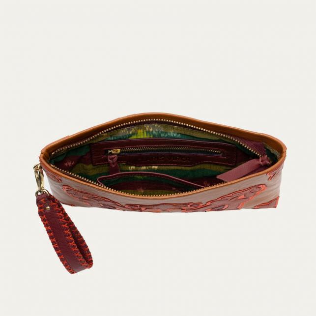 Claris Virot Pochette Lou Cuirs En Patchwork Fleurs