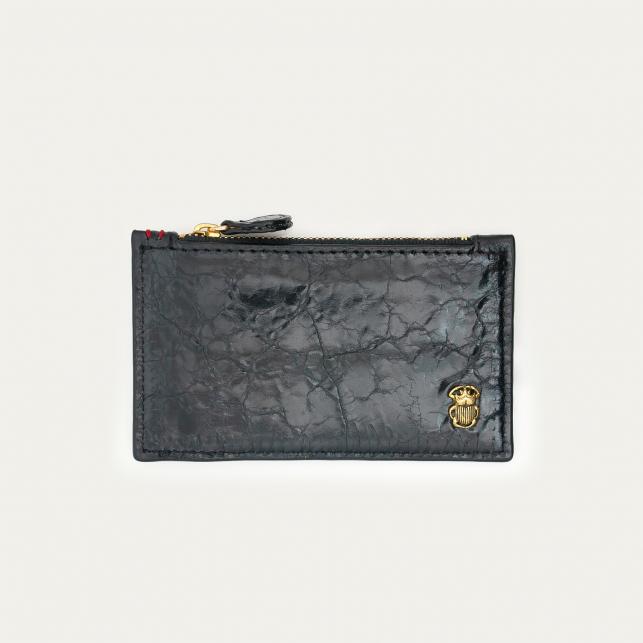 claris virot Porte Carte Cuir Helena Vernis Vintage