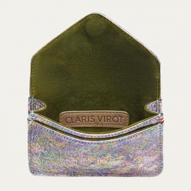 Claris Virot Porte Cartes Cuir Alex Métallisé Essence