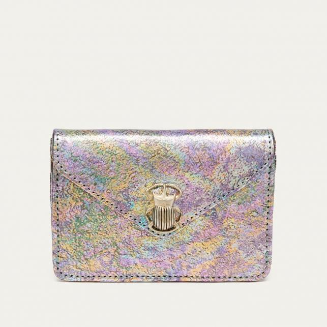 claris virot Porte Cartes Cuir Alex Métallisé Essence