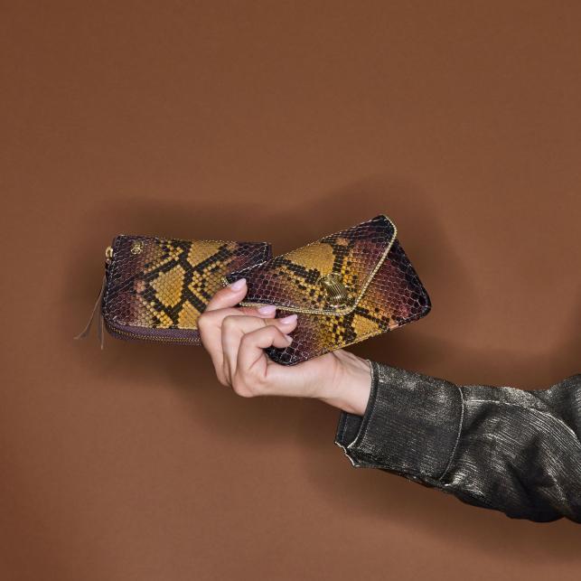 Claris Virot Porte Cartes Python Alex Oeil De Tigre