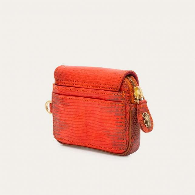 Claris Virot Porte-Monnaie Lézard Karl Orange Goyave