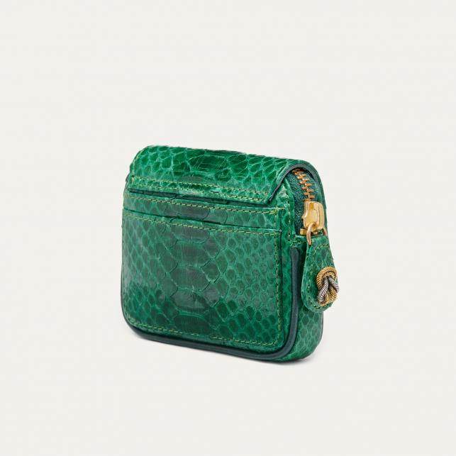 Claris Virot Porte-Monnaie Python Karl Vert Pelouse