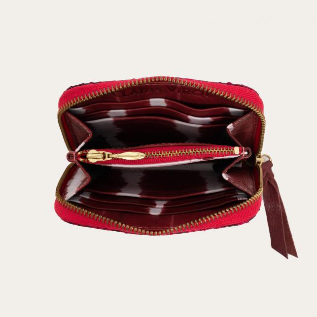 Claris Virot Portefeuille Python Mini Bob Celosia Rose