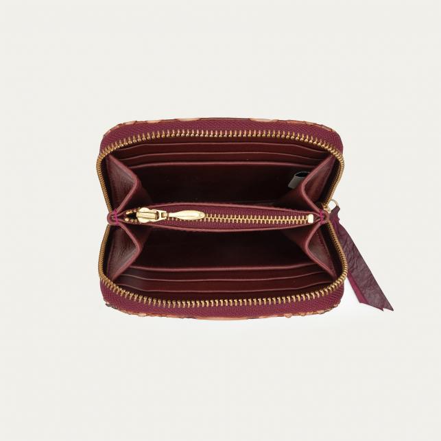 Claris Virot Portefeuille Python Mini Bob Cuivre Lavé