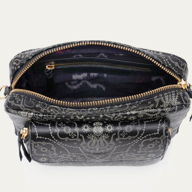 Claris Virot Sac Cuir Big Charly Nappa Noir Imprimé Bandana