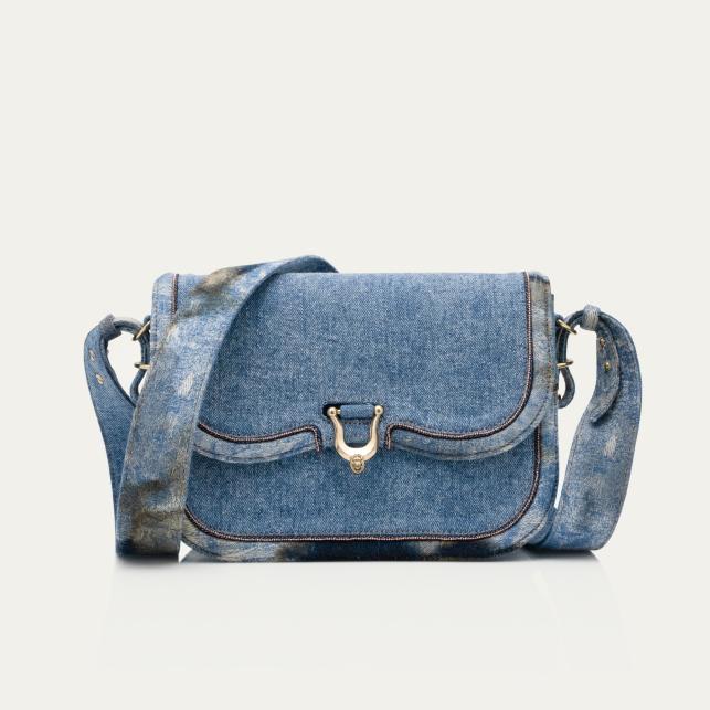 claris virot Sac Cuir Manon Tissus Denim - Claris Virot
