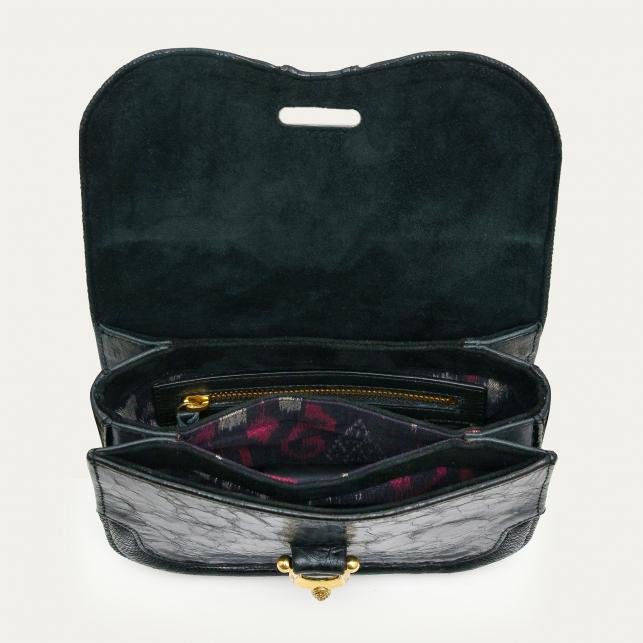 Claris Virot Sac Cuir Mini Manon Noir Vernis Vintage - Claris Virot