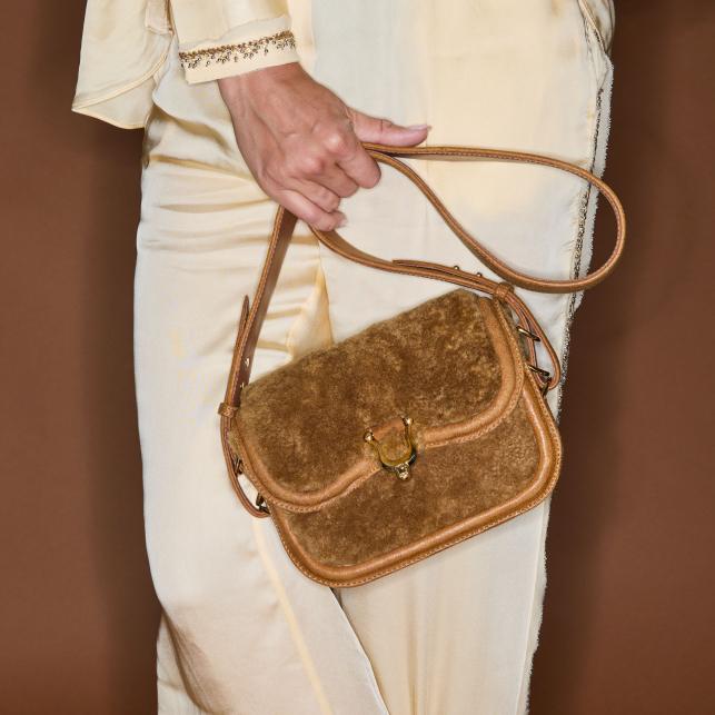 Claris Virot Sac Peau Lainée Mini Manon Cuivre Et Ambre - Claris Virot
