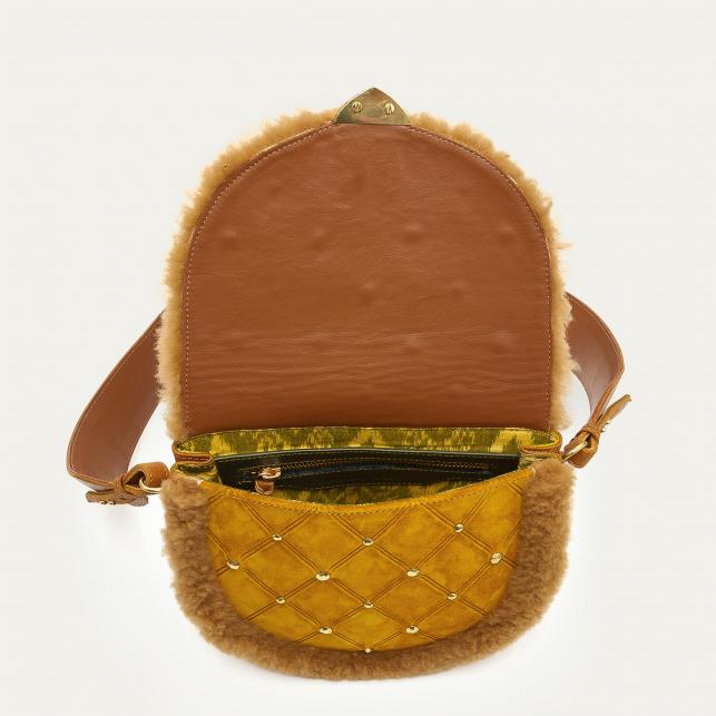 Claris Virot Sac Peau Lainée Victoria Cuivre Et Ambre