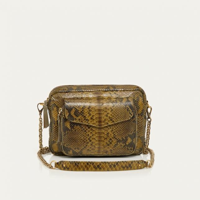 claris virot Sac Python Big Charly Dark Kaki Chaîne