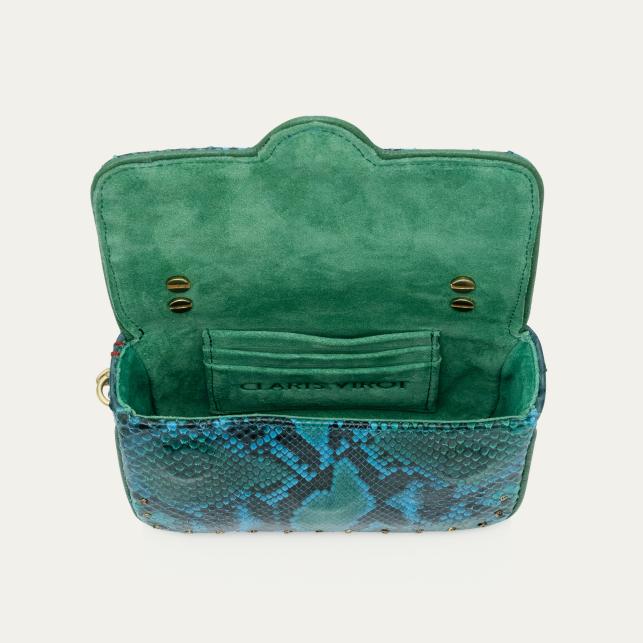 Claris Virot Sac Python Mini Ava Prairie Avec Rivets