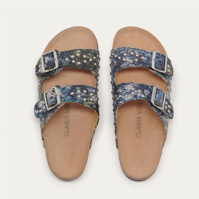 Claris Virot Sandales Lézard Odette Renaissance Camo