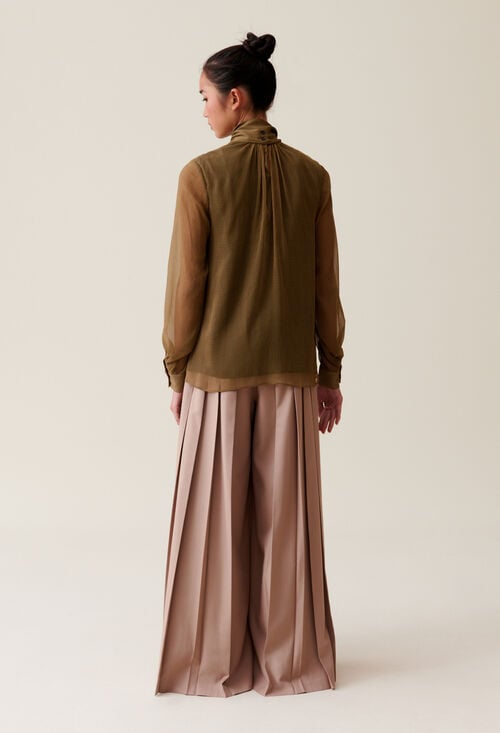 Claudie Blouse Lavallière Carreaux Fluide Pour Femme