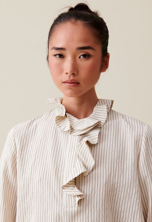 claudie Blouse rayée à volants multiples pour femme