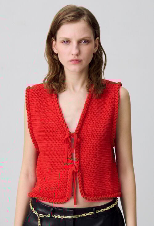 Claudie Cardigan En Crochet Sans Manches Pour Femme