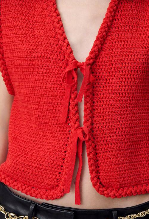 Claudie Cardigan En Crochet Sans Manches Pour Femme