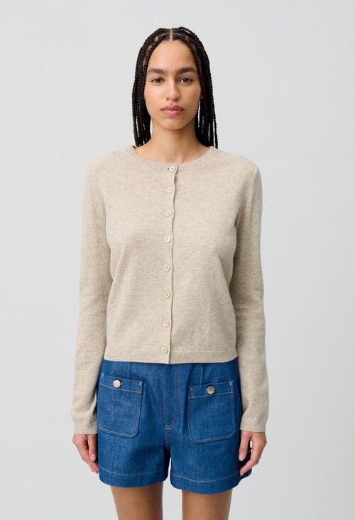 Claudie Cardigan Laine Boutonné Broderie CP Pour Femme
