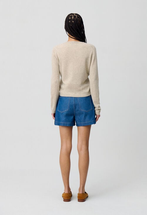 Claudie Cardigan Laine Boutonné Broderie CP Pour Femme